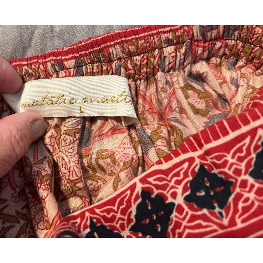 Natalie Martin Women's Pull On Ribbon Waist SKirt Women's Size Large Boho Rare - Picture 5 of 9